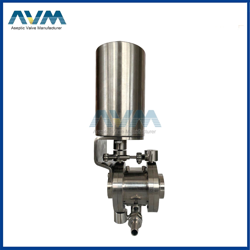 Stainless Steel Sanitary Double Seat Mix-Proof Valve with C-Top