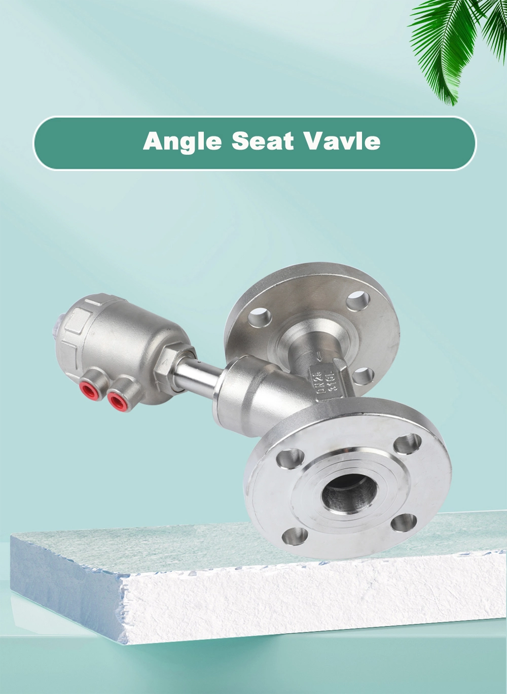 Flanged 1 Inch DN25 Steam Cylinder Y-Type Angle Seat Valve