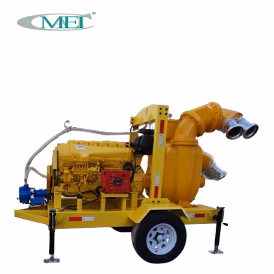 Bombas de aguas residuales autocebantes diesel montadas en remolques accionados por motor de una sola etapa