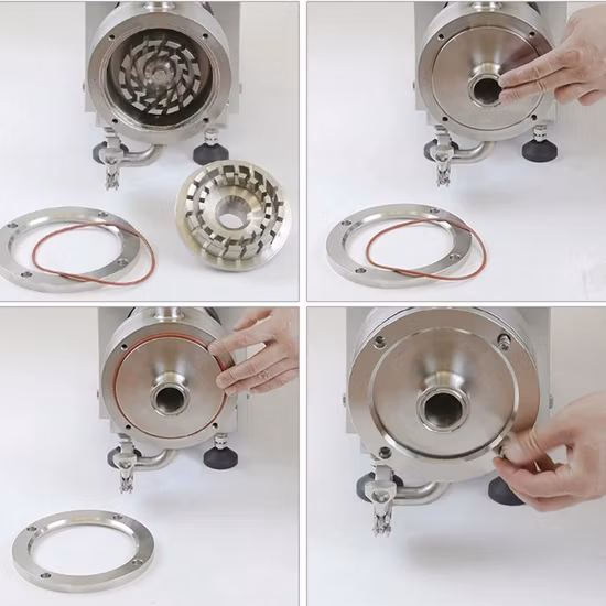Bomba homogeneizadora emulsionante de acero inoxidable con placa base opcional